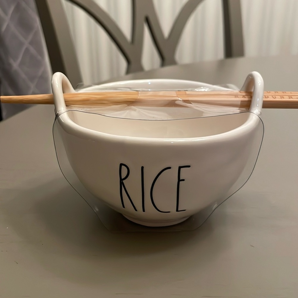 Rae Dunn Rice Bowl with Chopsticks